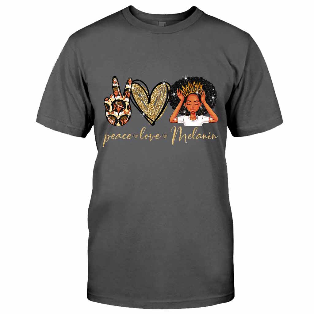 Melanin -African American T-shirt and Hoodie With Faux Glitter Print 1121