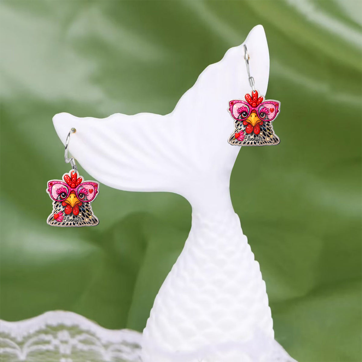 Chicken Lady - Personalized Chicken Earrings