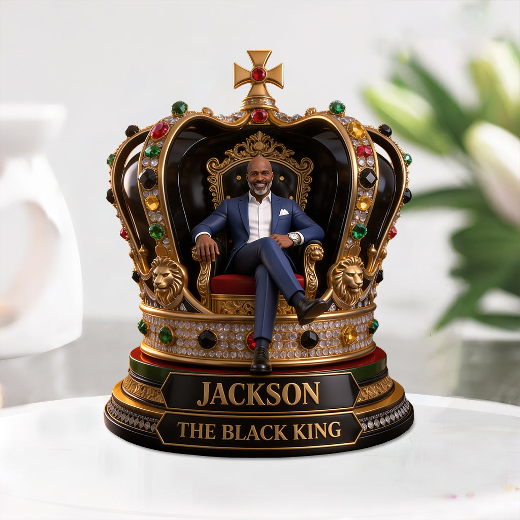 Custom Any Photo Black King - Personalized African American Custom Shaped Acrylic Plaque