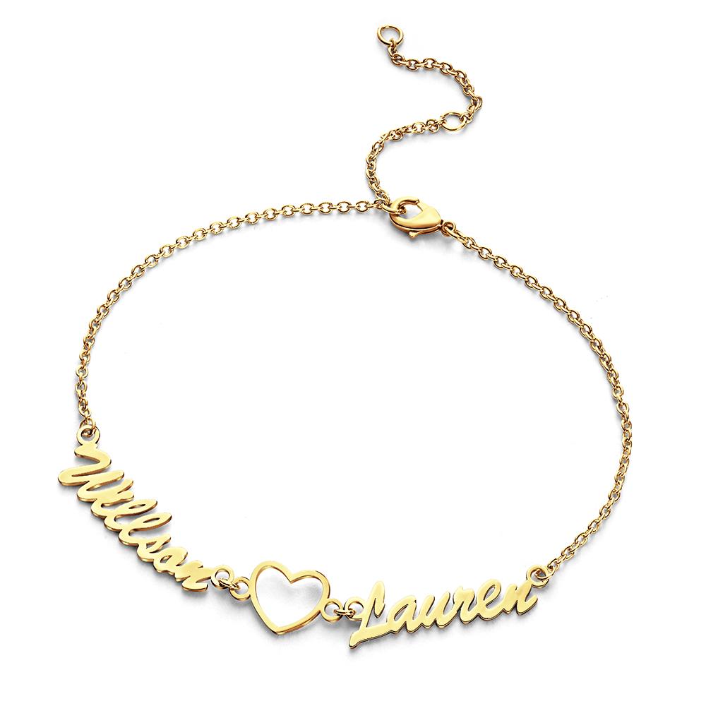 I Love You - Personalized Couple Bracelet with Desired Name