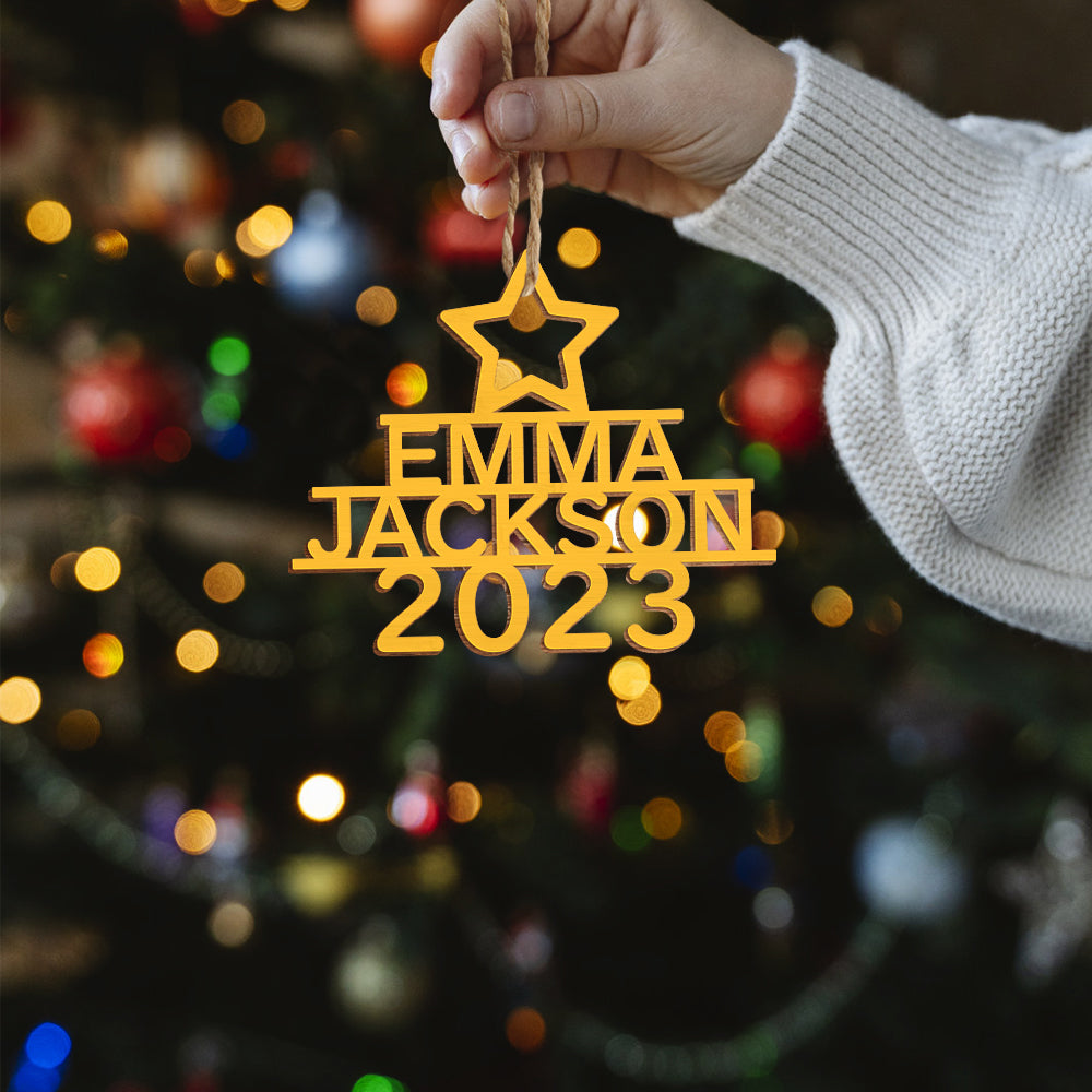 Any Name Christmas Tree - Personalized Family Any Name Christmas Tree Ornament