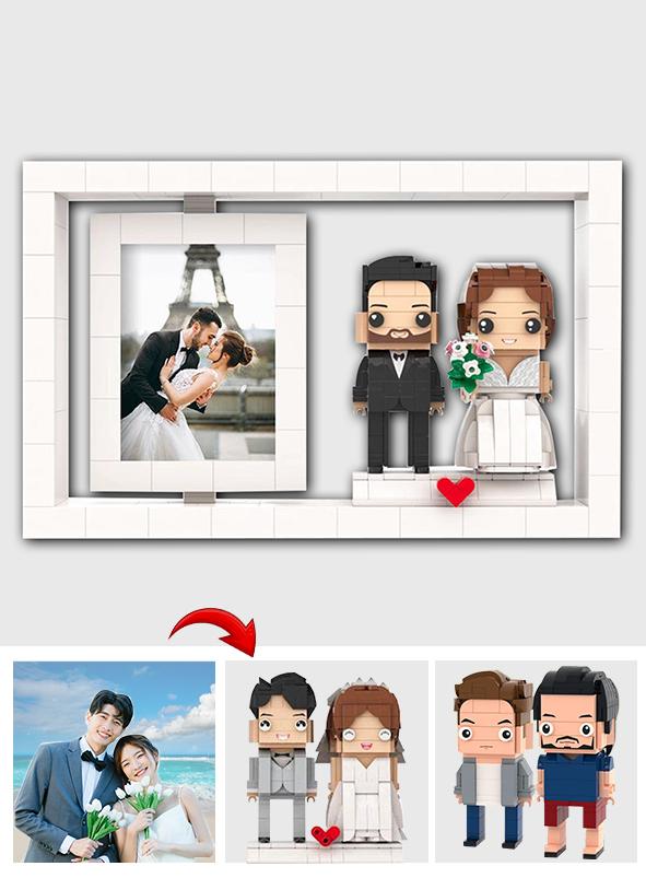 I Love You Forever - Personalized Husband And Wife Photos Brick Figures