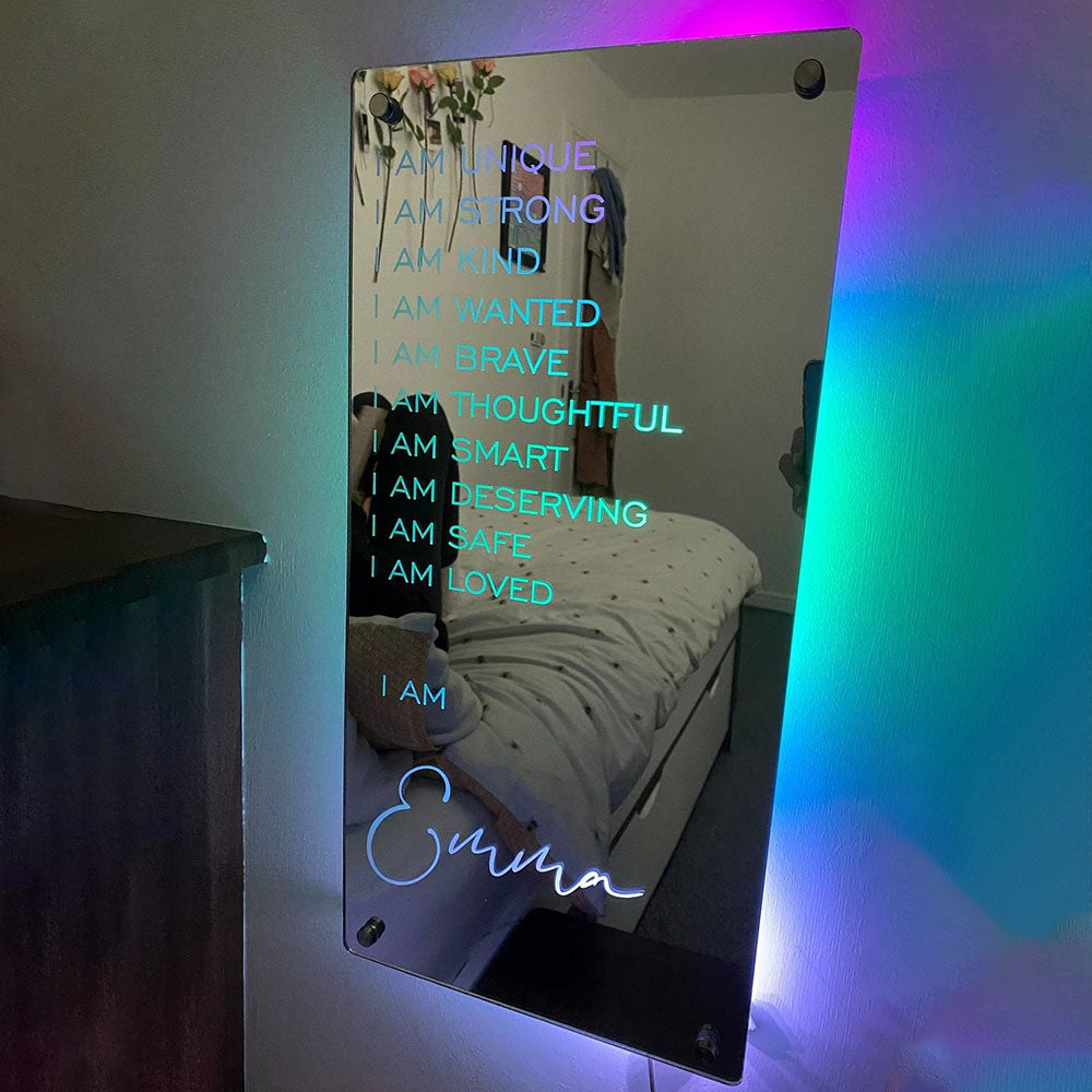 I Am - Personalized Affirmations Light Mirror