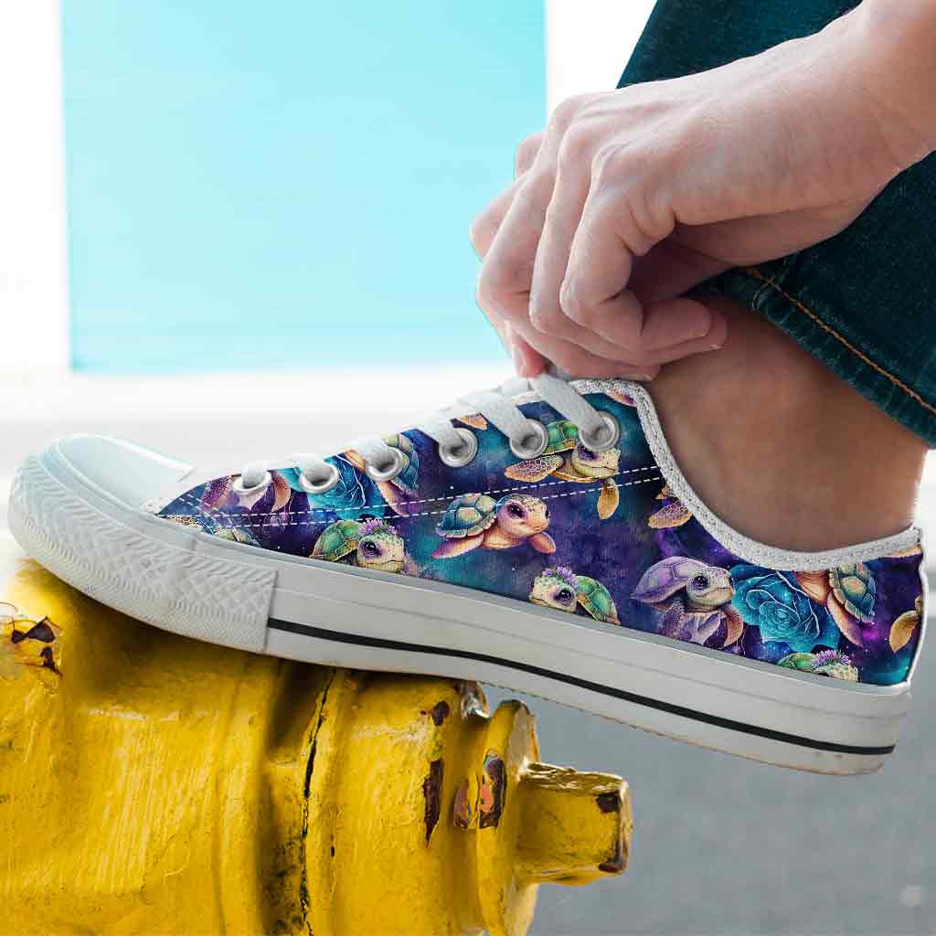 Cute Sea Turtle - Personalized Turtle Low Top Shoes