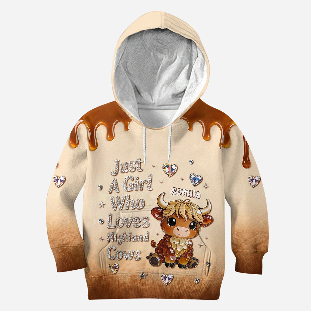Just A Girl Who Loves Highland Cows - Personalized Highland Cow Hoodie and Leggings