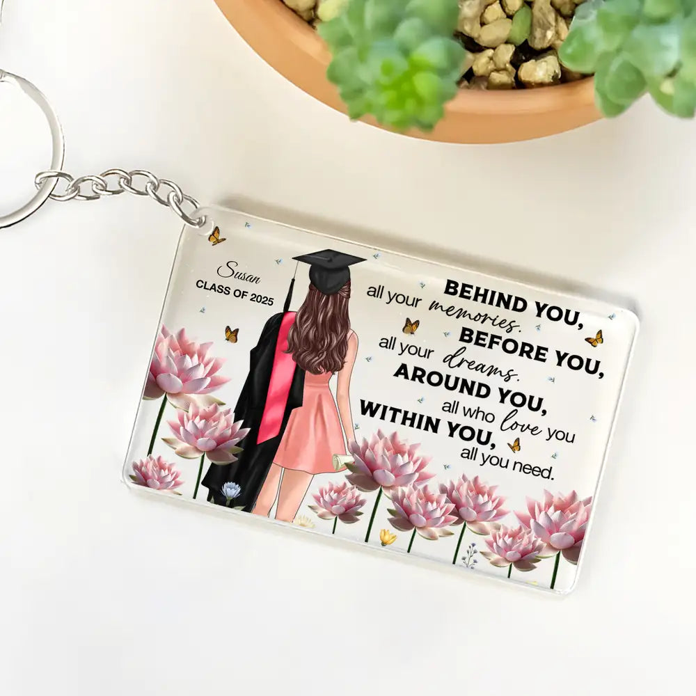 Floral Acrylic Graduation Keepsake for Class of 2025, Inspirational Gift for Her or Him