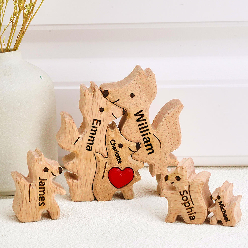 Fox Family - Personalized Family Wooden Puzzle