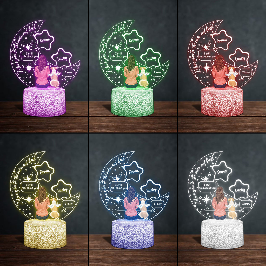 I Miss You - Personalized Dog Shaped Plaque Light Base
