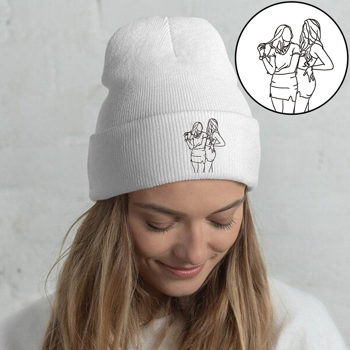 Custom Photo - Personalized Aunt Embroidered Beanie