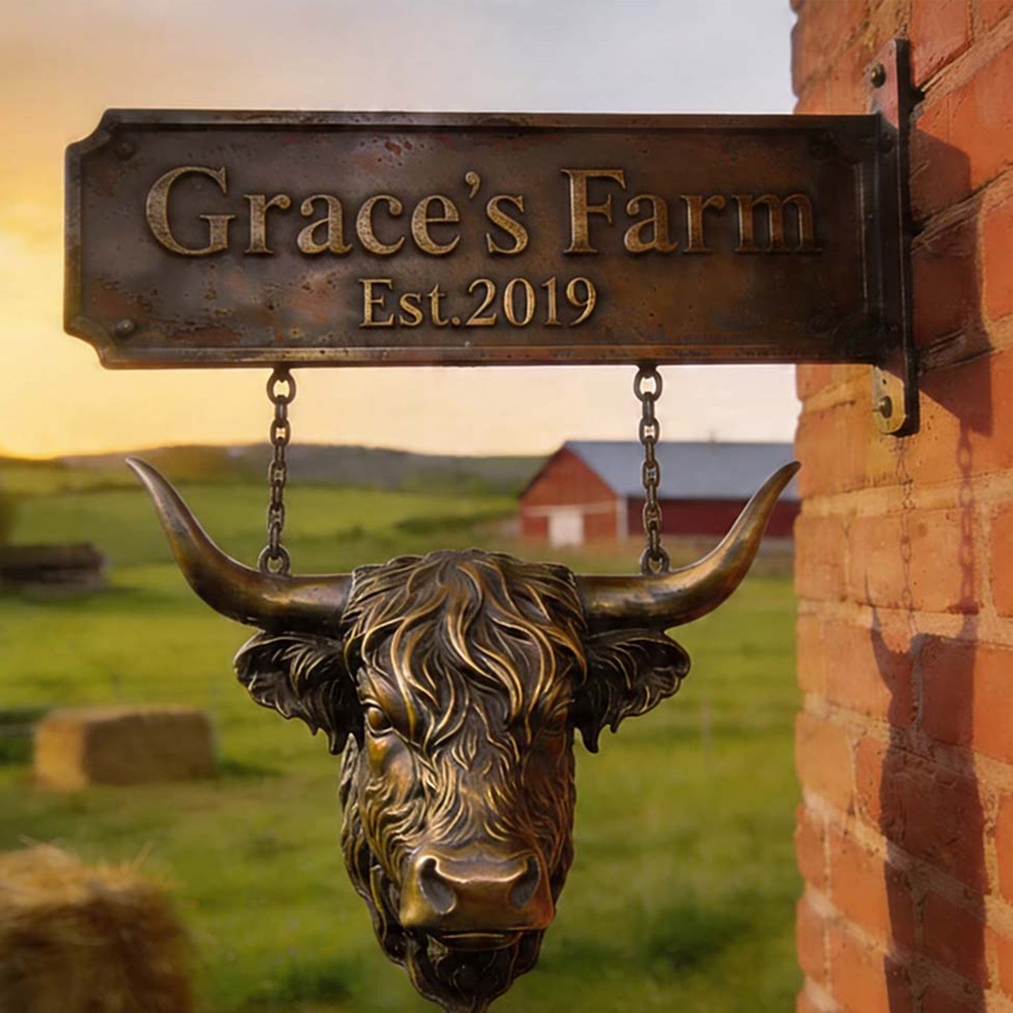 Highland Heritage Sign - Personalized Highland Cow Wooden Wall Mount Sign