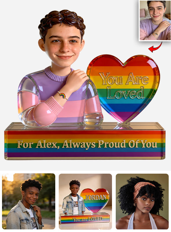 Coming Out Gift Keepsake With Message - Personalized LGBT Support Custom Shaped Acrylic Plaque
