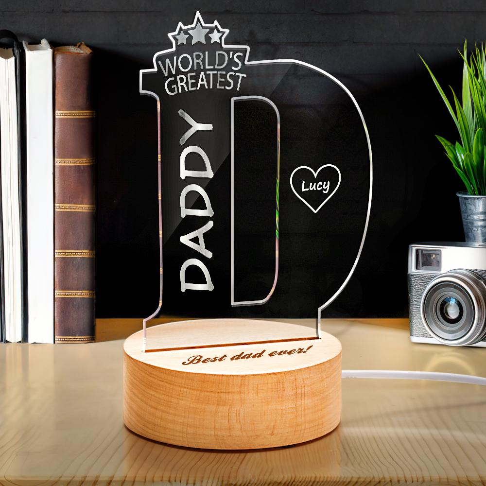 Best Dad Ever - Personalized Father Photo Crystal Plaque
