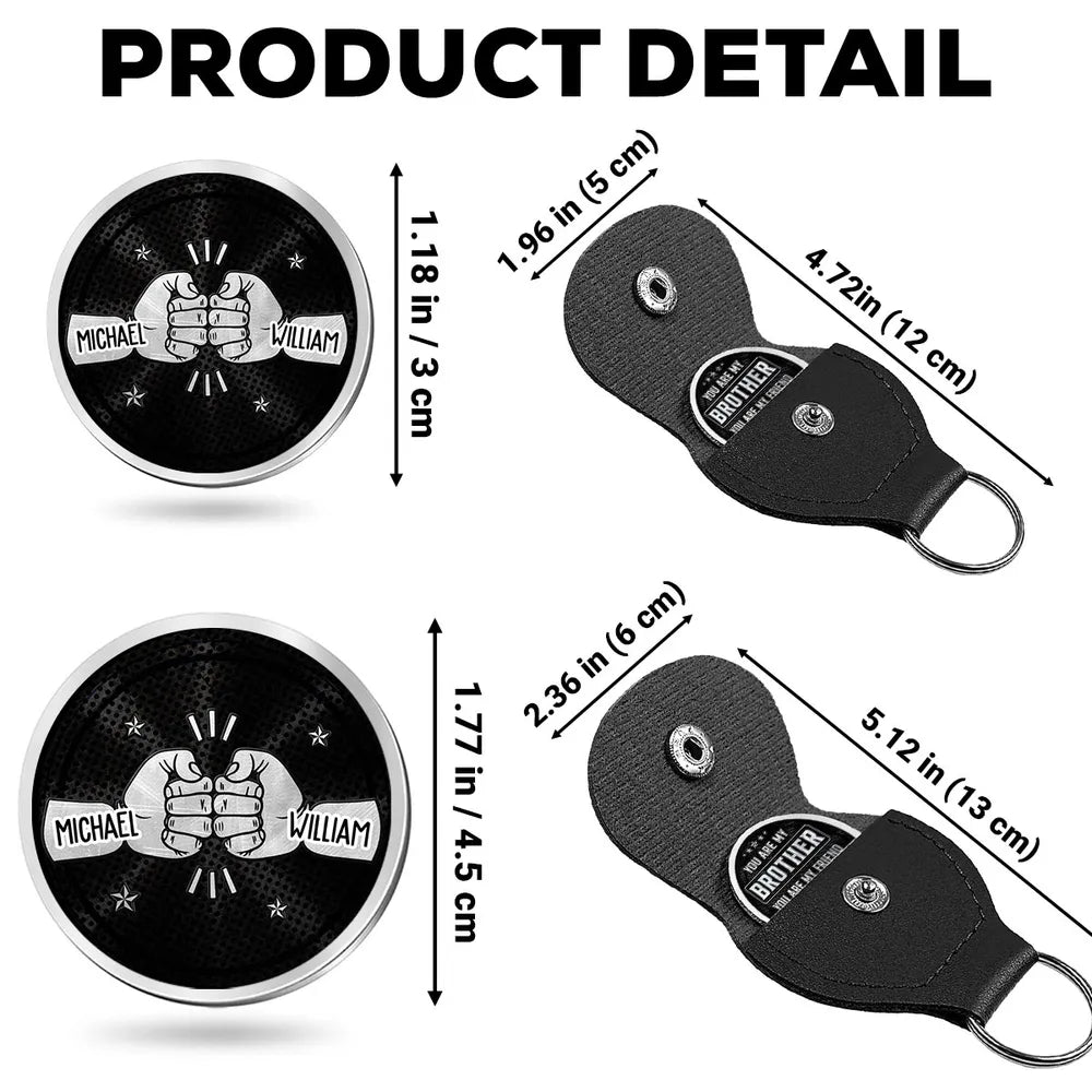 Pocket Hug for Brother Token with Fist Bump Design, Bold Black Style, Unique Gift That Says Your Bond Never Ends