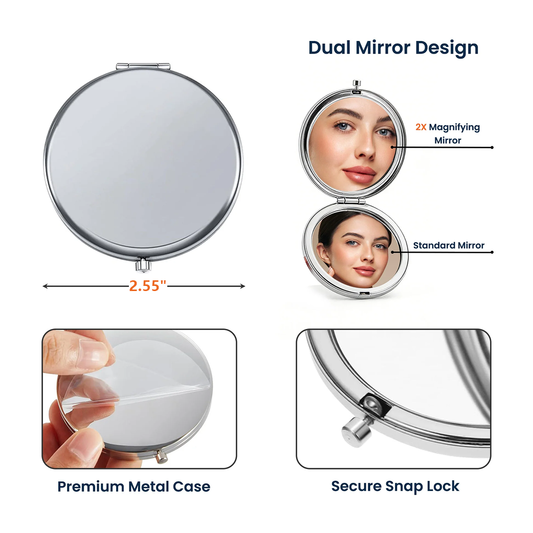 To My Wife I Love You Metal Compact Mirror, Personalized Romantic Keepsake, Pocket Mirror She'll Carry Daily, Unique Gift