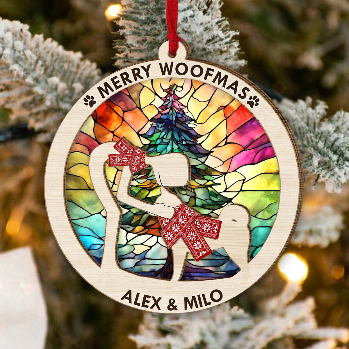 All I Want For Christmas Is You - Gift for dog lovers - Personalized 2 Layered Piece Ornament