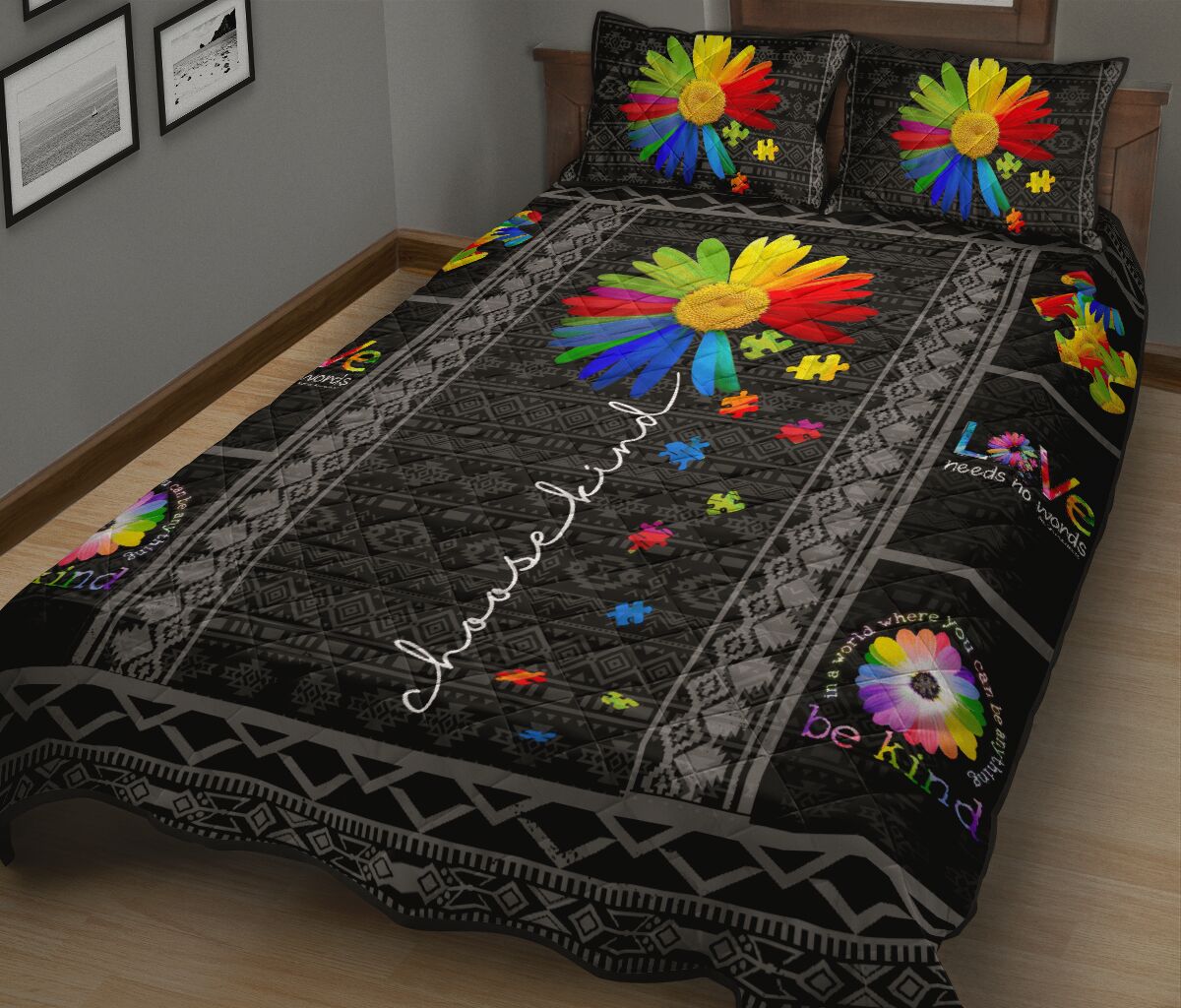 You Are My Sunshine Autism Awareness Quilt Set 0622