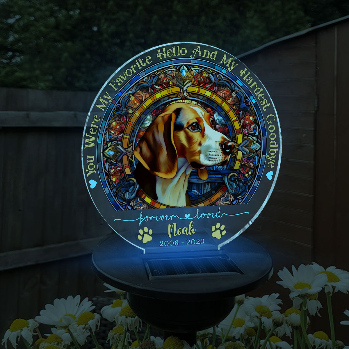 You Were My Favorite Hello - Personalized Dog Garden Solar Light