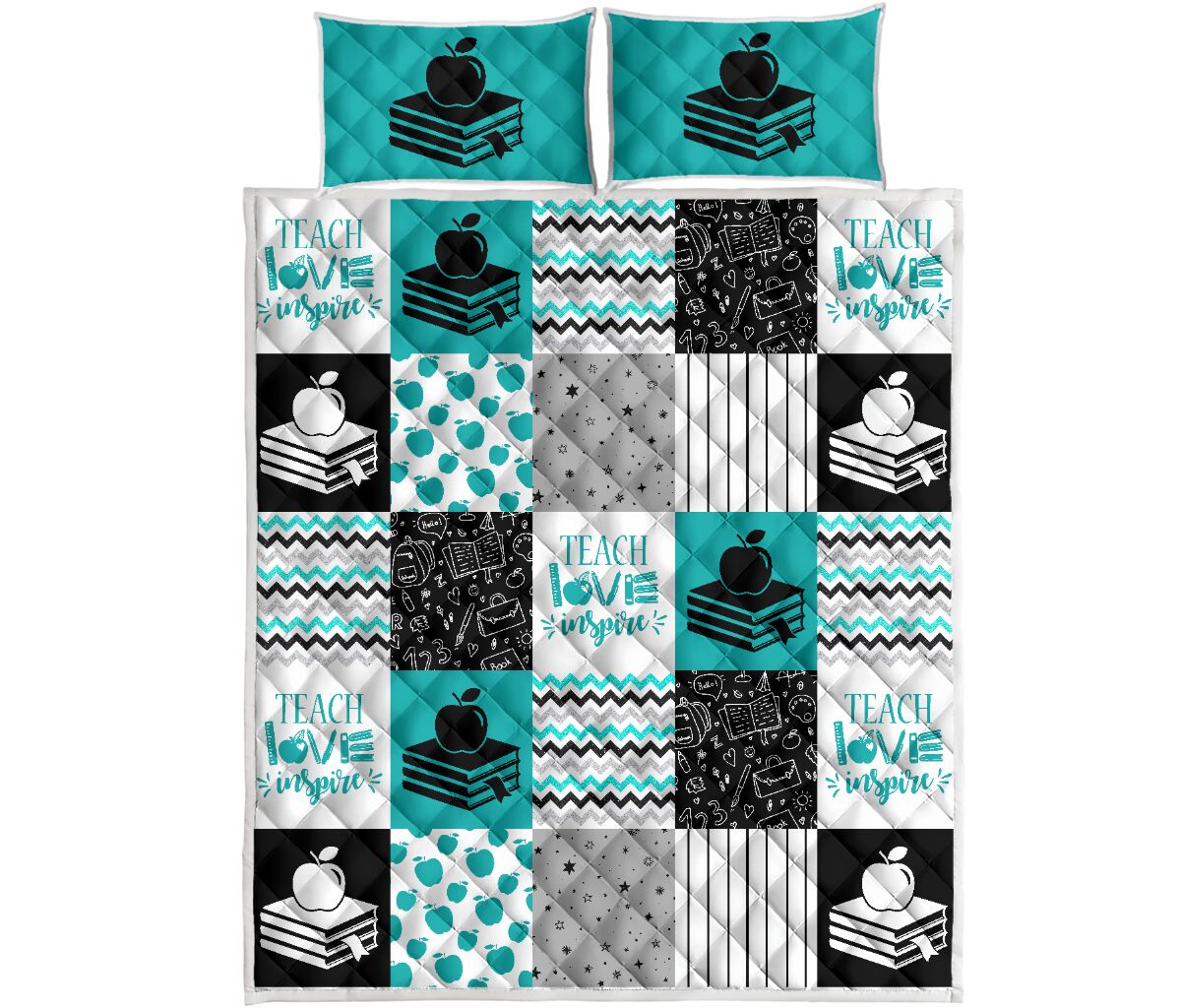Teach Love Inspire Teacher Quilt Set 0622