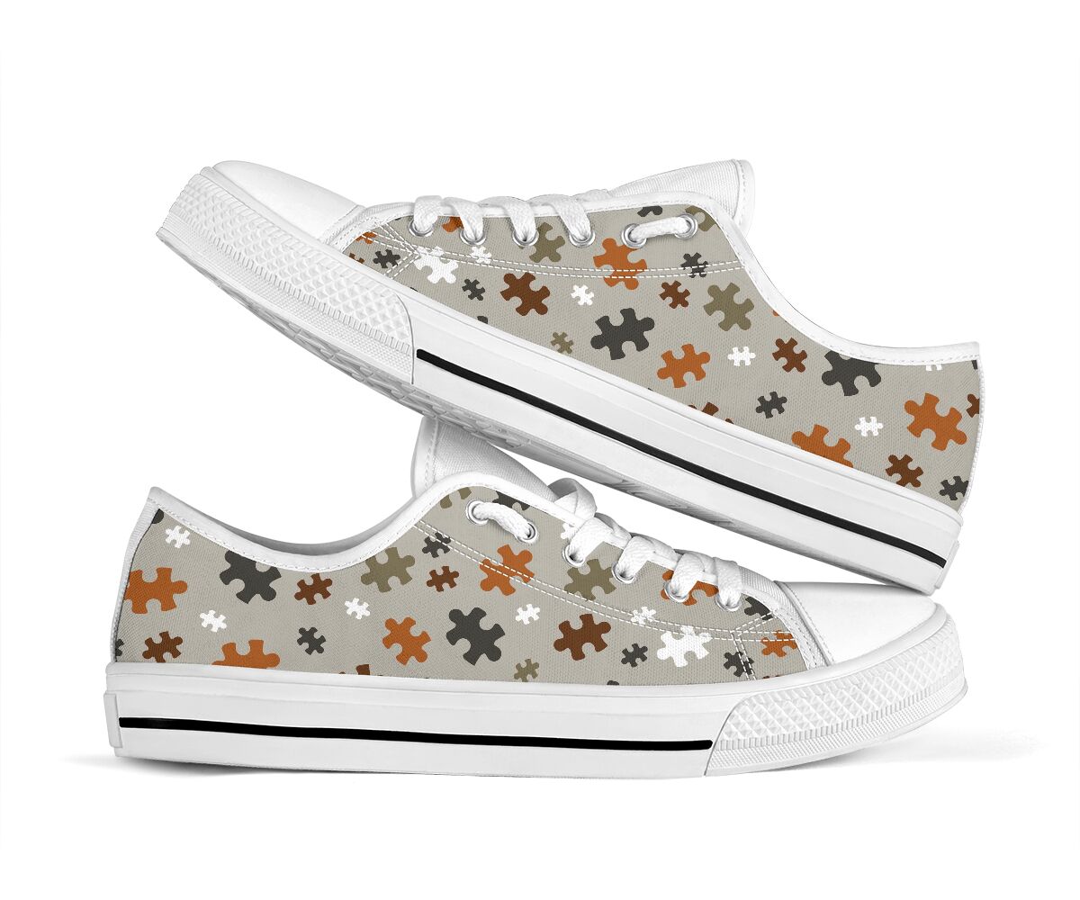 Puzzle Pieces Autism Awareness Low Top Shoes 0622
