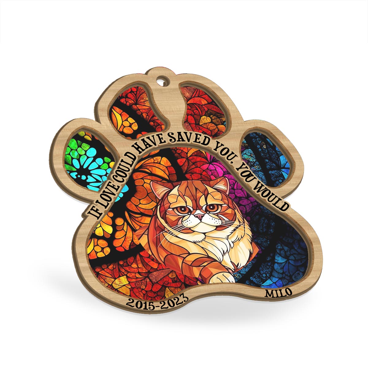 You Left Paw Prints On My Heart - Dog gift for who lose dog, who lose cat - Personalized Suncatcher