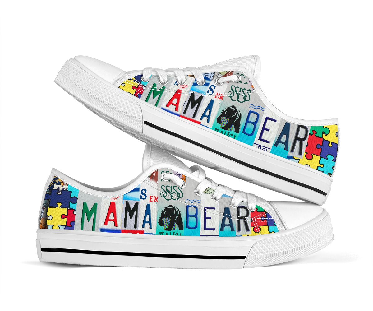 Mama Bear Autism Awareness Low Top Shoes 0622