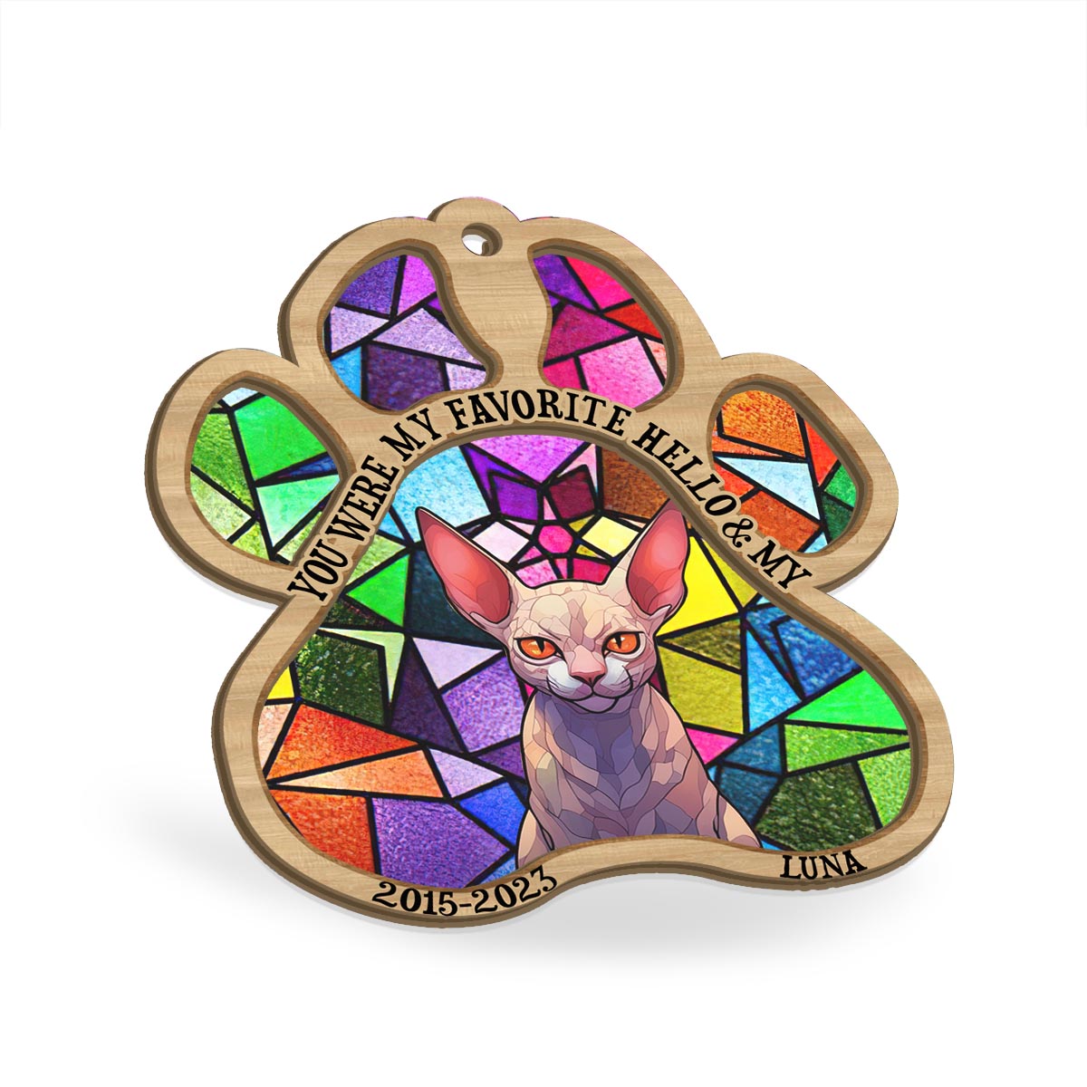 You Left Paw Prints On My Heart - Dog gift for who lose dog, who lose cat - Personalized Suncatcher