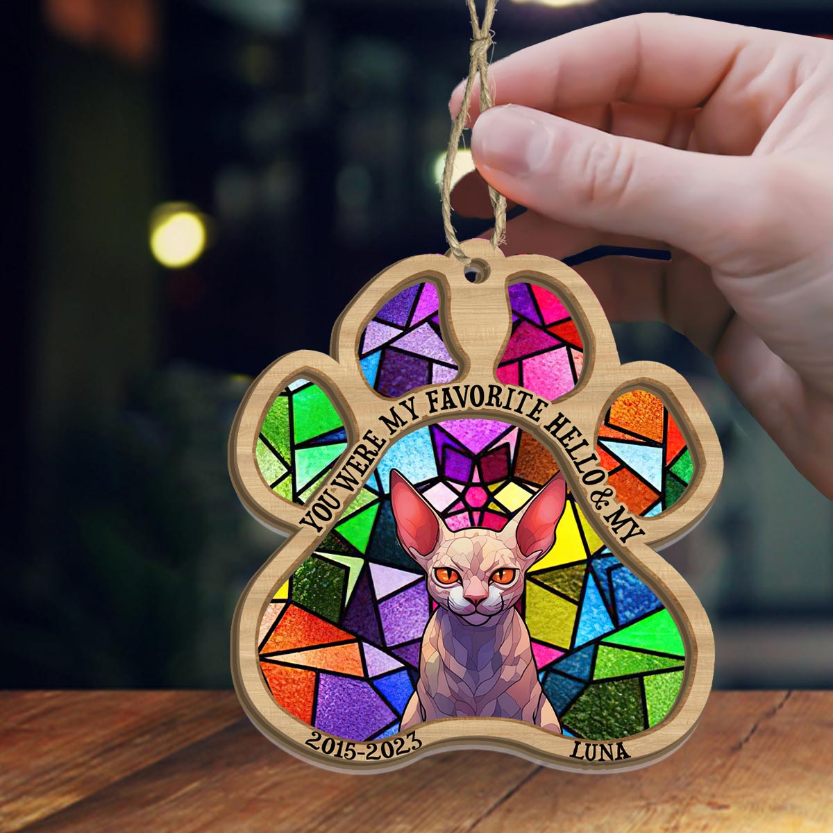 You Left Paw Prints On My Heart - Dog gift for who lose dog, who lose cat - Personalized Suncatcher