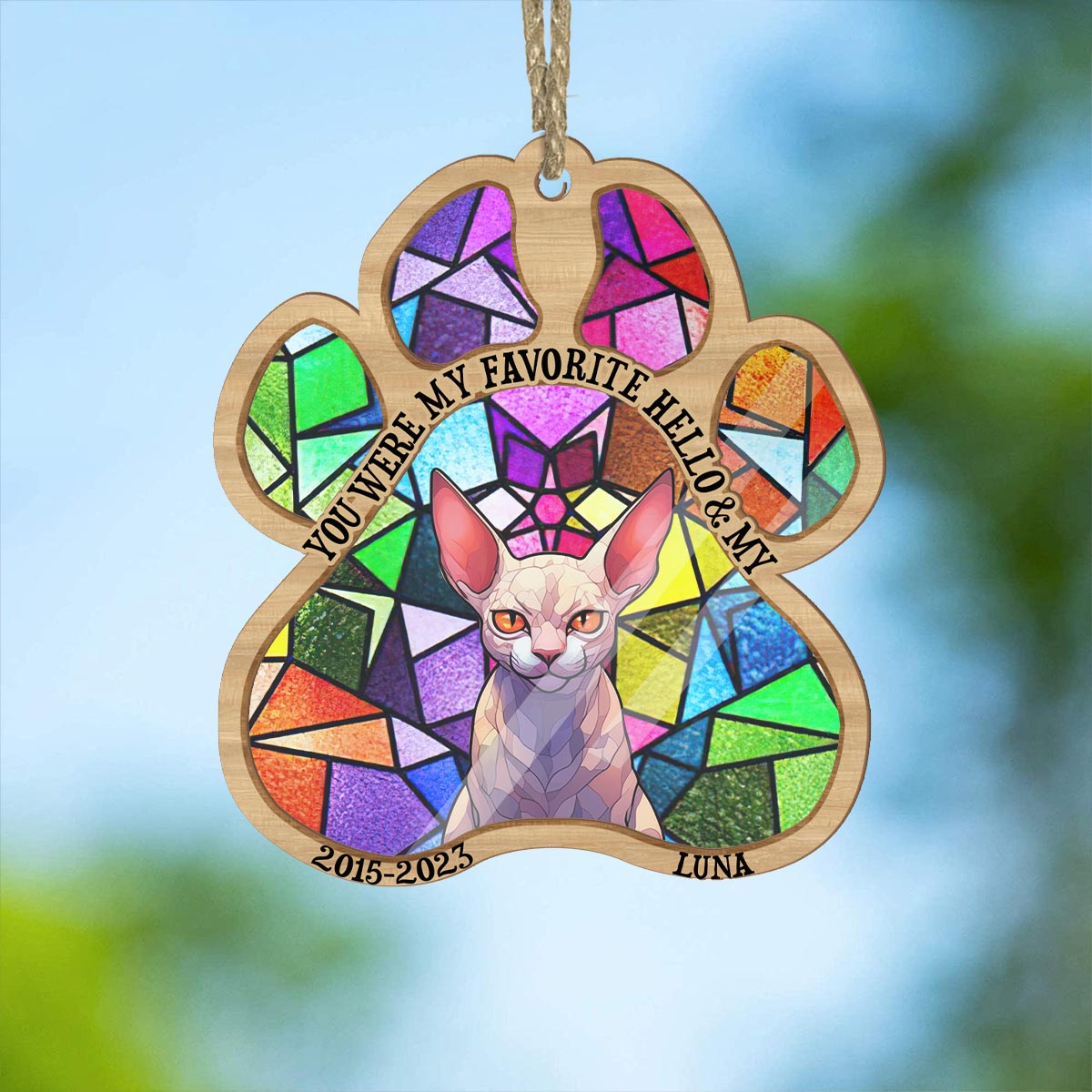 You Left Paw Prints On My Heart - Dog gift for who lose dog, who lose cat - Personalized Suncatcher