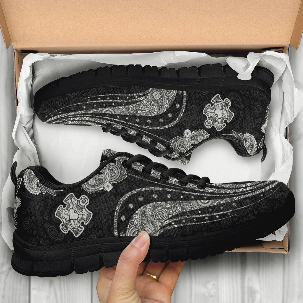 Puzzle Piece Mandala Autism Awareness Sneakers 0622