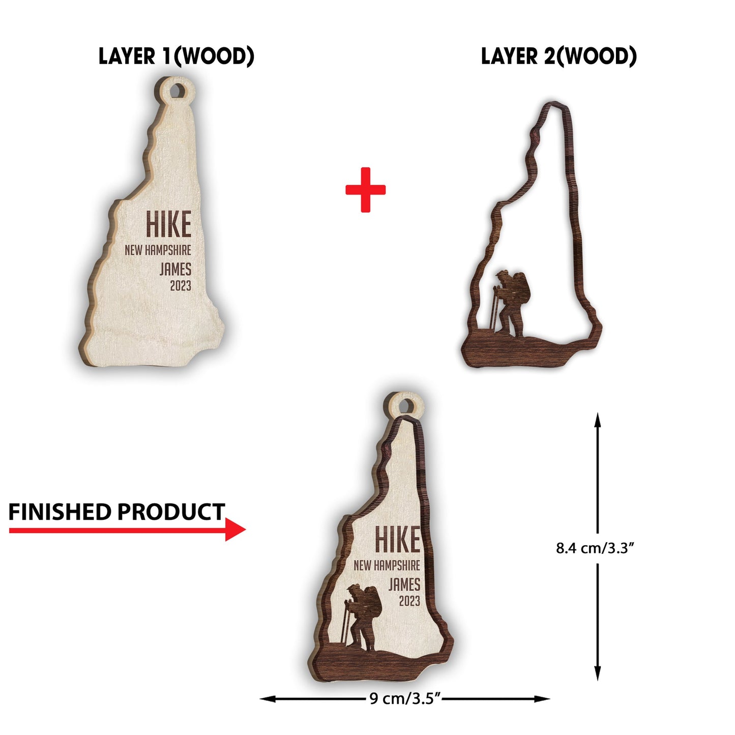 Hiking Team - Personalized Hiking 2 Layered Piece Ornament