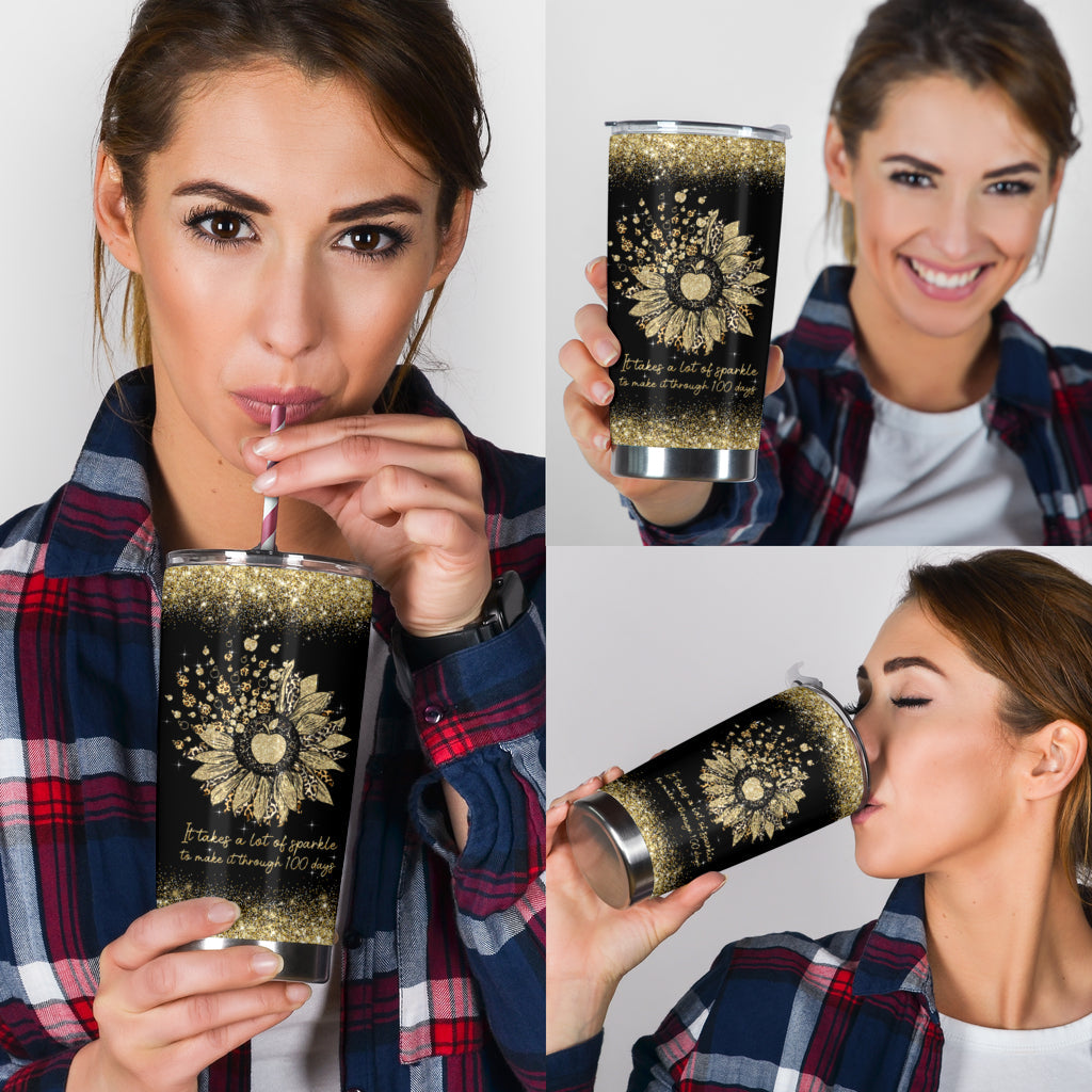 It Takes A Lot Of Spakle Faux Glitter Print Teacher Tumbler 0622
