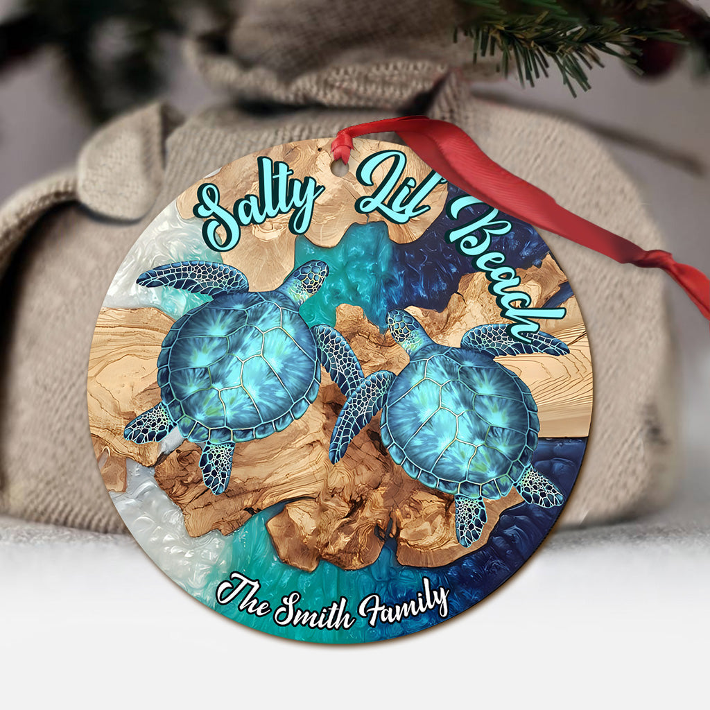 Salty Lil' Beach - Personalized Turtle Ornament
