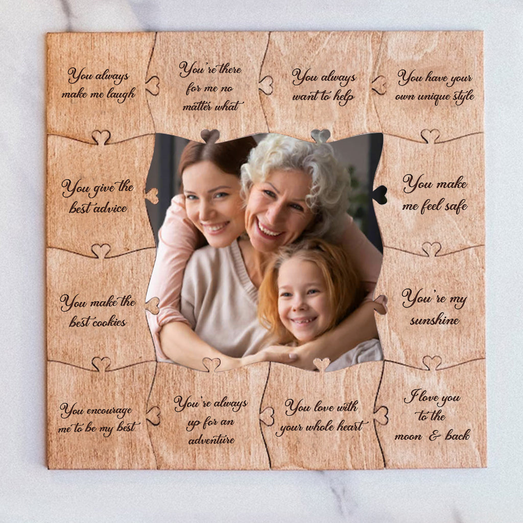 Reason Why I Love You Grandma - Gift for grandma - Personalized Picture Wooden Puzzle