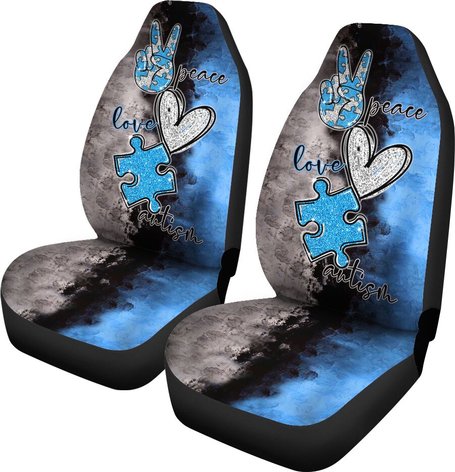 Peace Love Autism Autism Awareness Seat Covers 0622