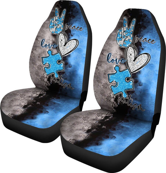 Peace Love Autism Autism Awareness Seat Covers 0622