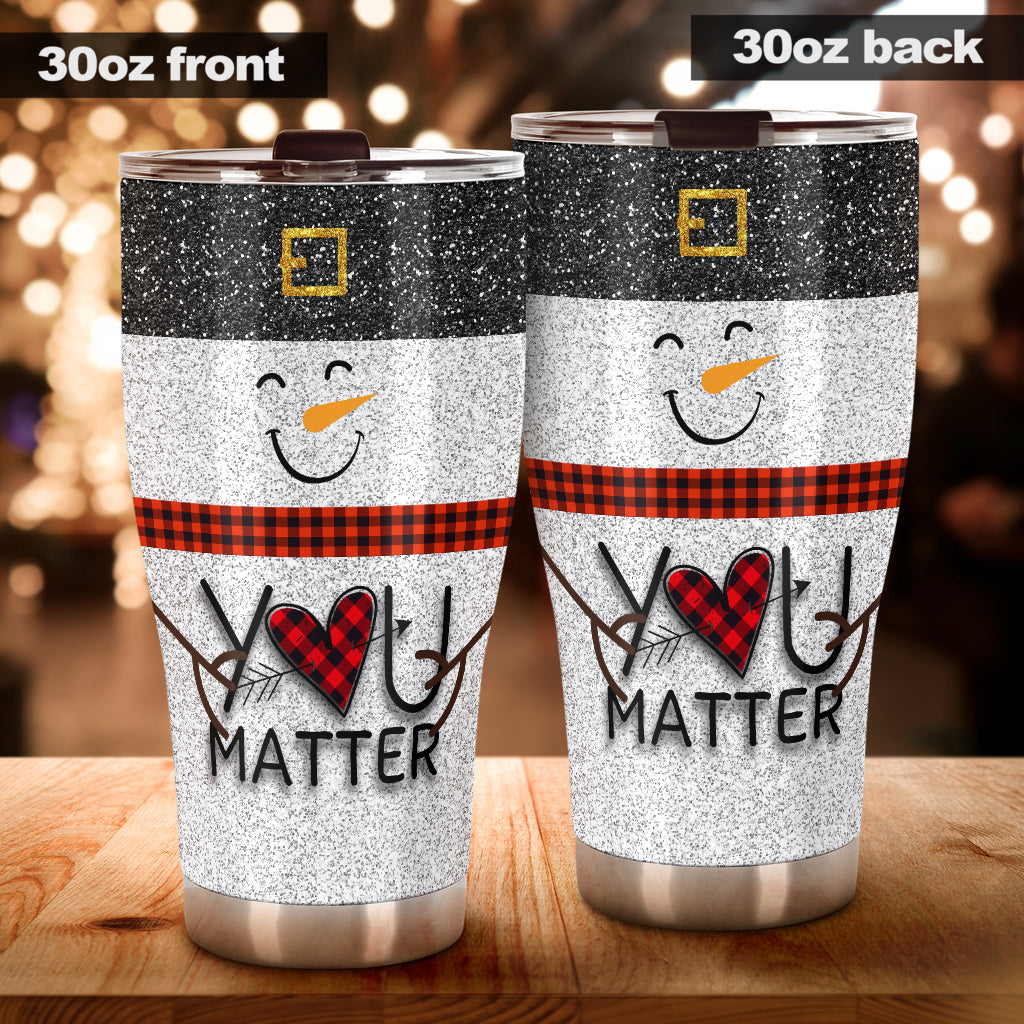You Matter - Teacher Tumbler With Faux Glitter Print 0622