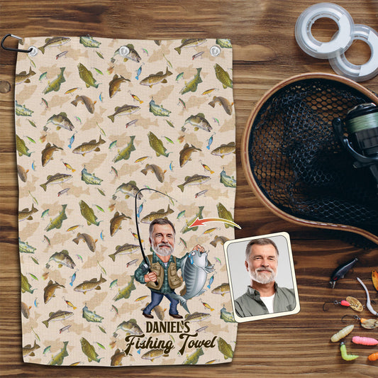 Photo Inserted Funny Fishing - Personalized Fishing Towel