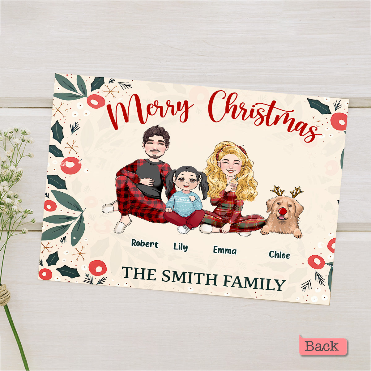 Merry Christmas - Personalized Family Greeting Card