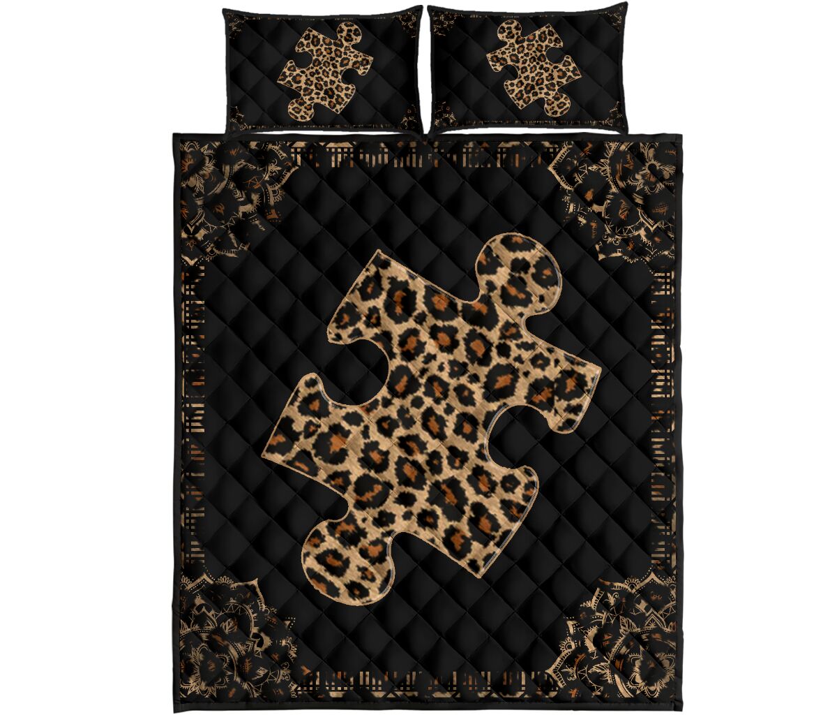 Lovely Puzzle Autism Awareness Quilt Set 0622