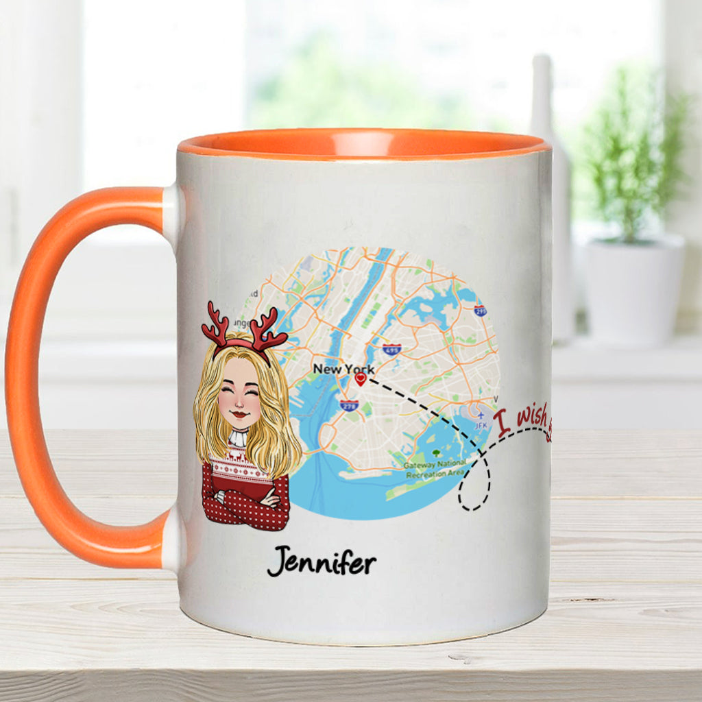 I Wish You Lived Next Door - Personalized Bestie Accent Mug