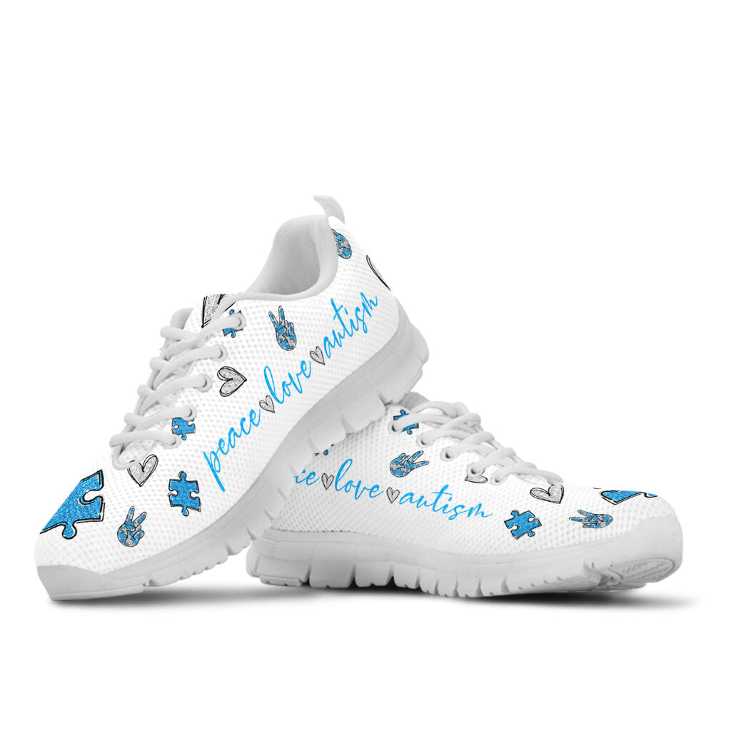 Peace Love Autism Autism Awareness Sneakers 0622