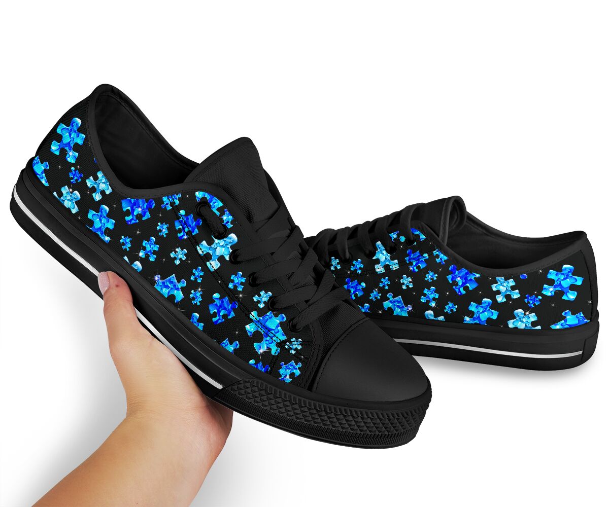 Love Needs No Words Autism Awareness Puzzle Piece Autism Awareness Low Top Shoes 0622