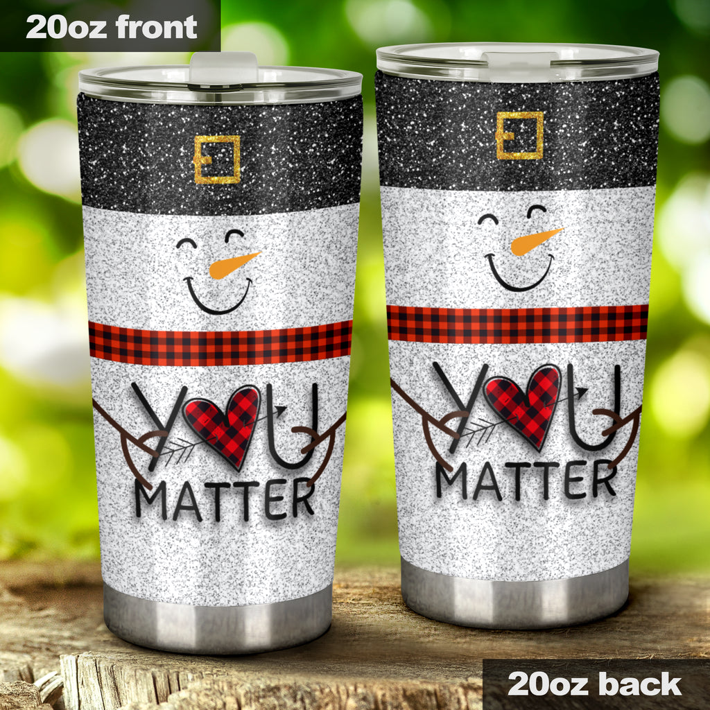 You Matter - Teacher Tumbler With Faux Glitter Print 0622