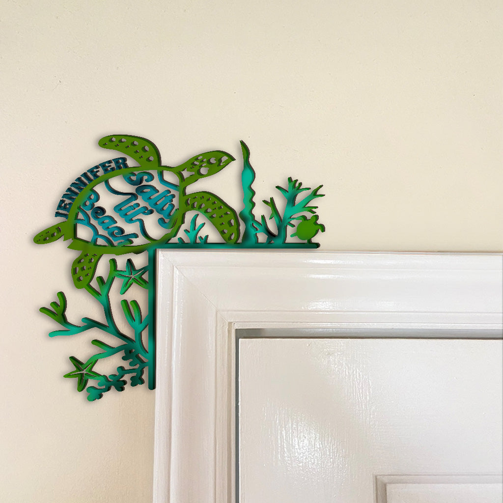 Salty Lil' Beach - Personalized Turtle Door Frame Decoration