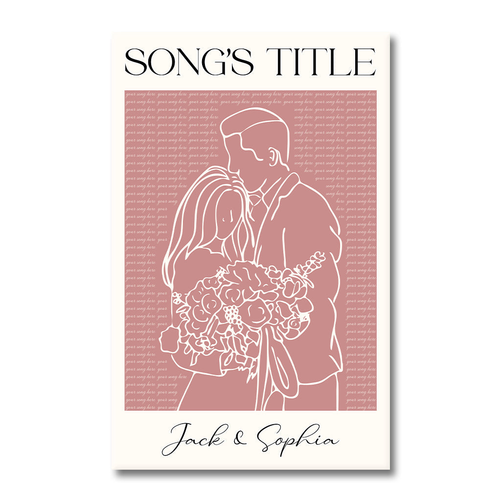 Wedding Song Lyrics Print - Personalized Husband And Wife Canvas And Poster