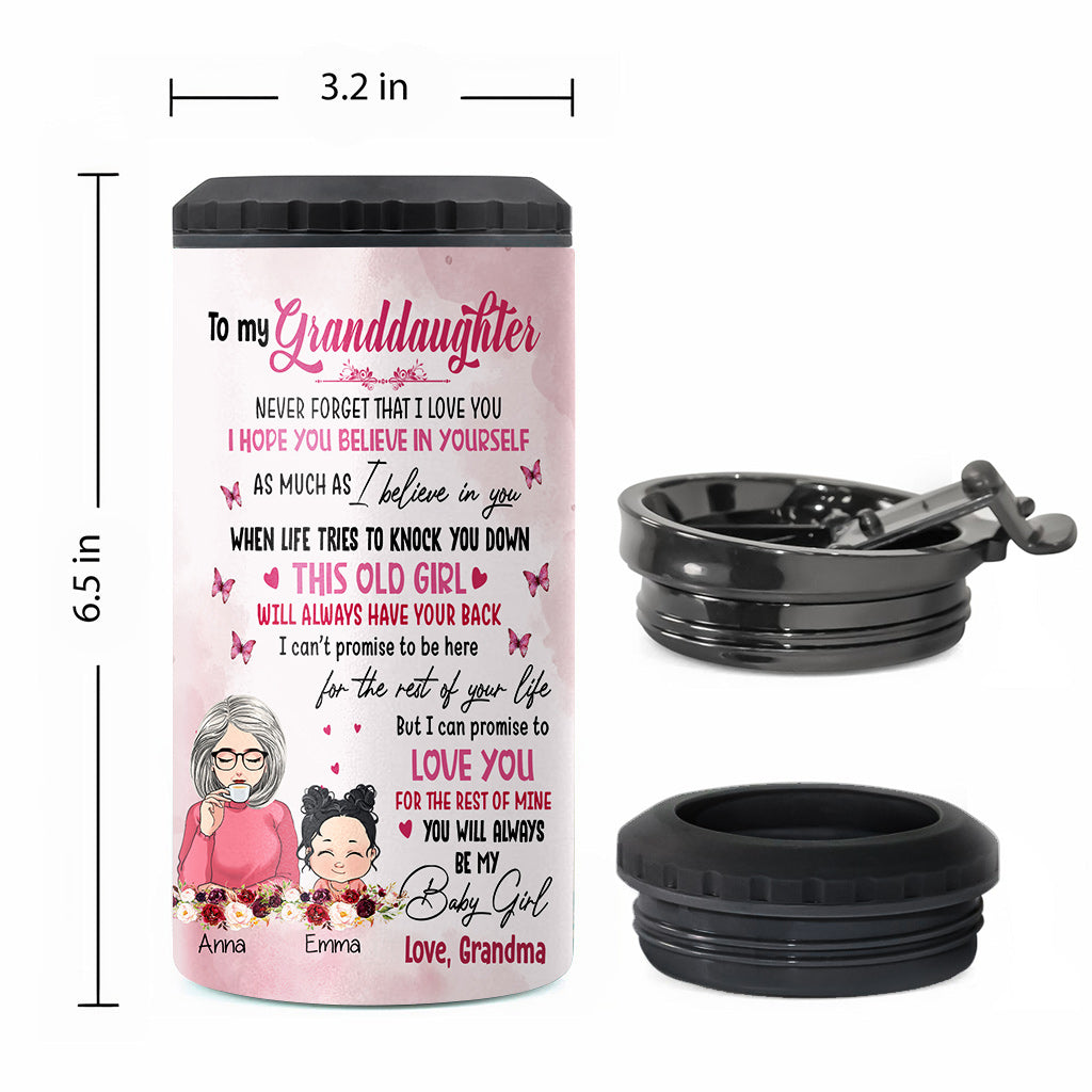 To My Granddaughter - Personalized Grandma Can Cooler