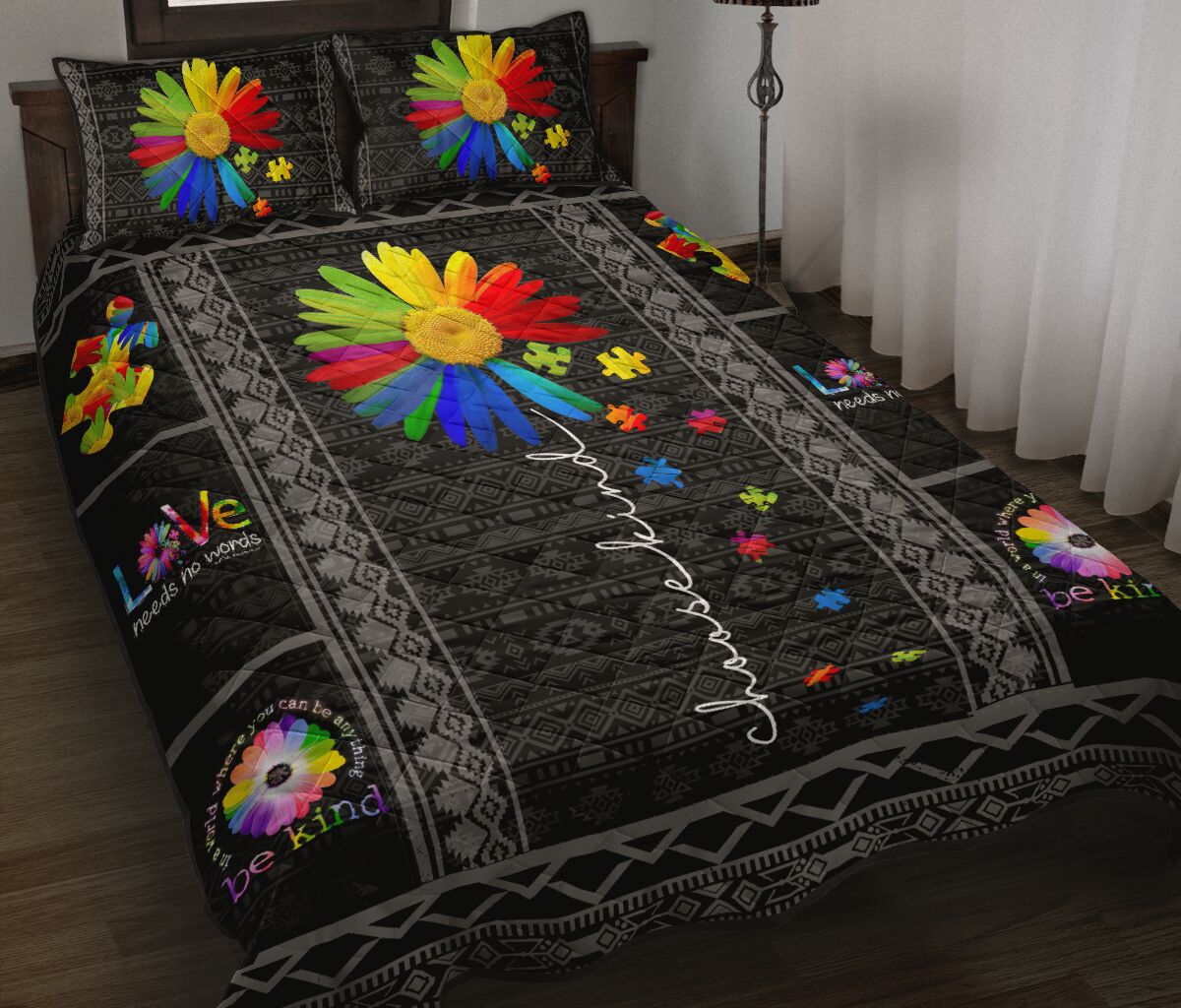 You Are My Sunshine Autism Awareness Quilt Set 0622