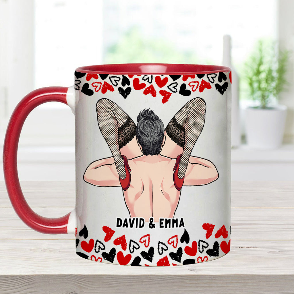 Naughty I Love Your Face - Personalized Couple Accent Mug