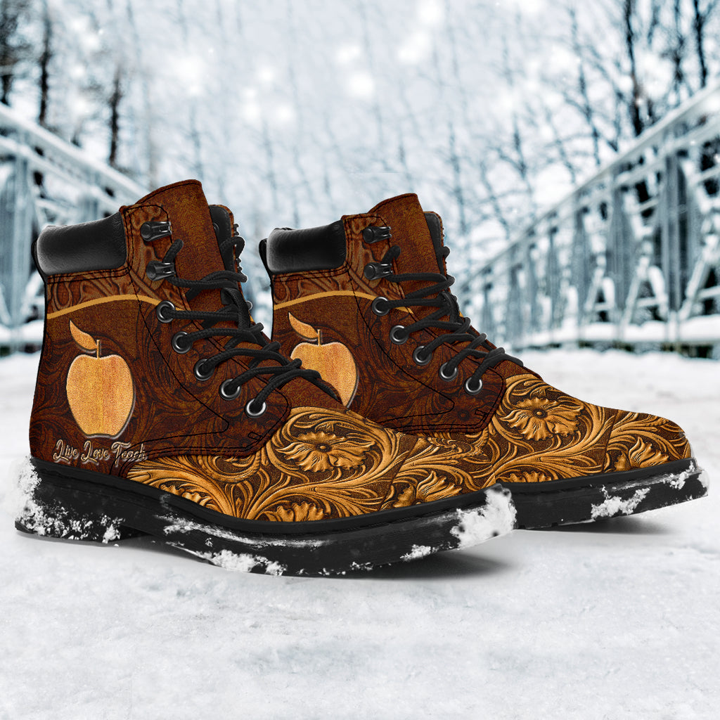 Live Love Teach Teacher All Season Boots 0622
