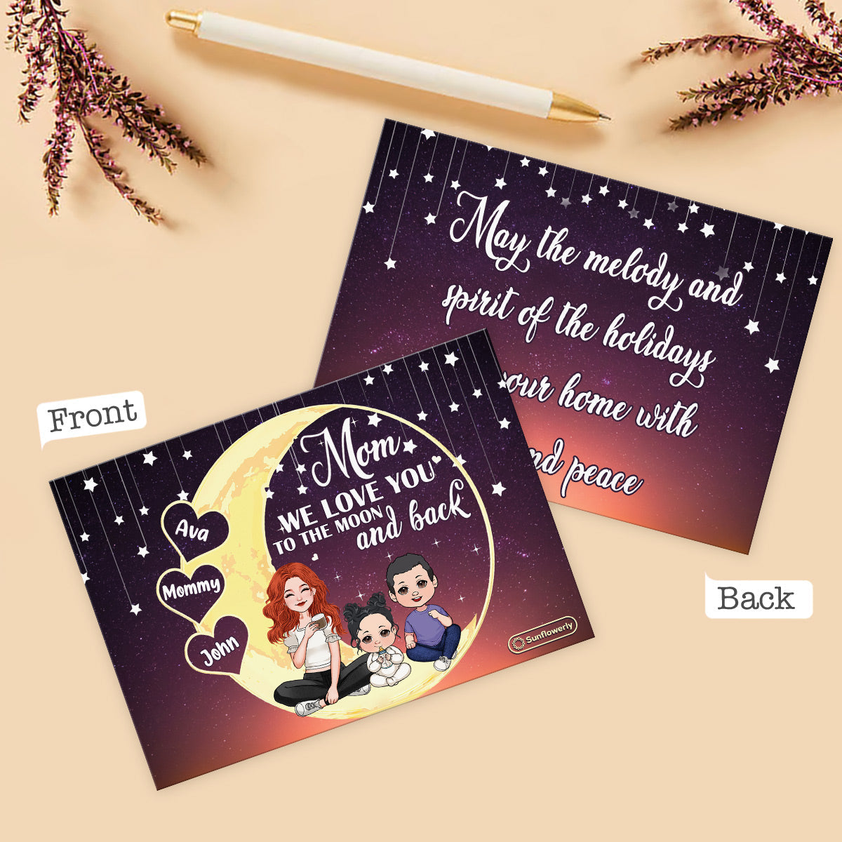 Love You To The Moon & Back - Personalized Greeting Card